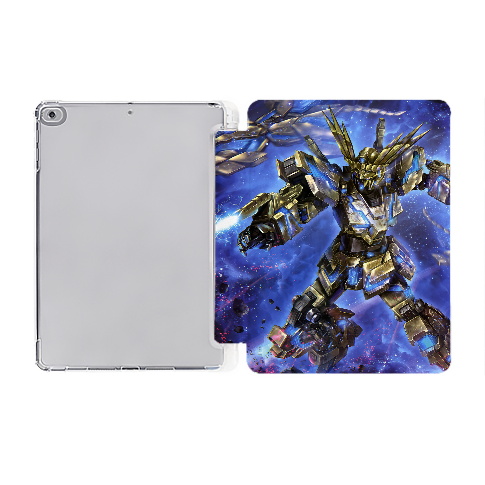 （画像用） 機動戦士ガンダム Mobile Suit Gundam IPad ケース ペン収納付き 三つ折りスタンド PUレザー×シリコン 対応機種9.5/10.5/10.9インチ
